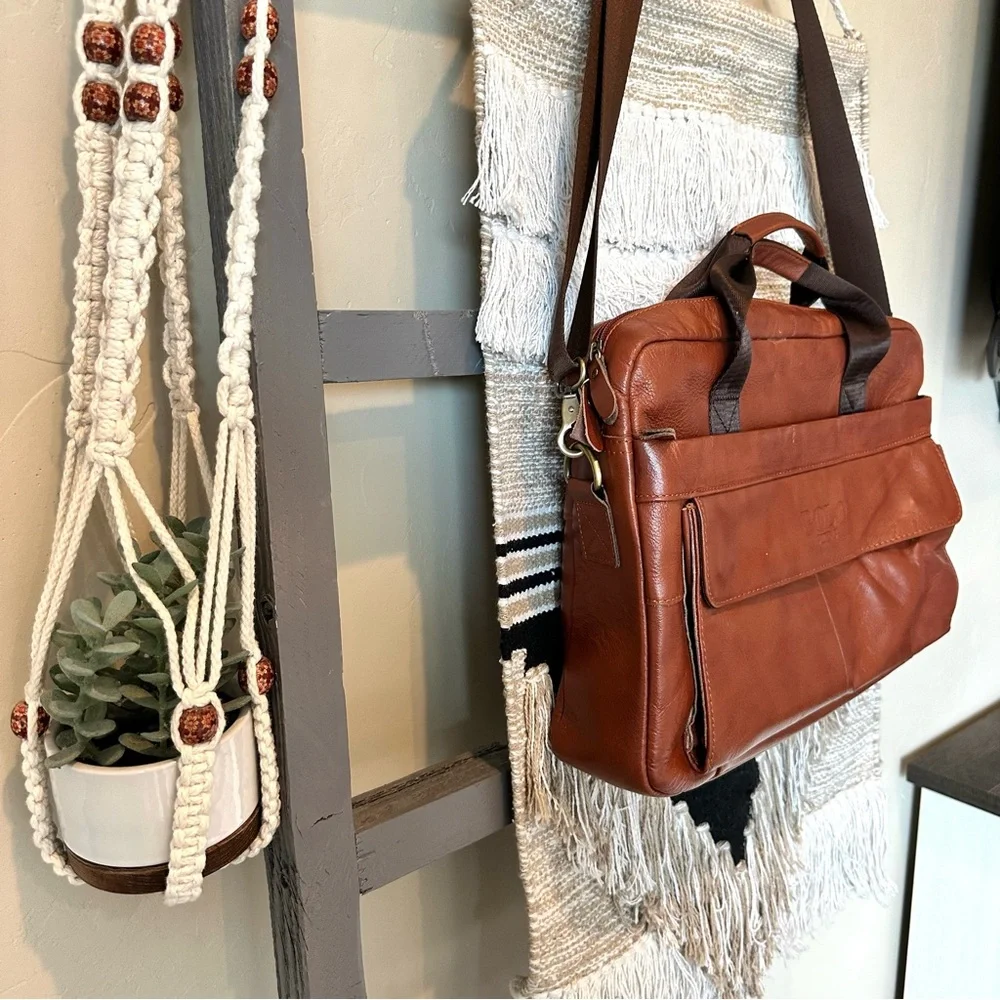 Polo Videng Laptop Bag Coffee Brown Medium Vintage